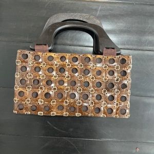Vintage coconut shell purse
